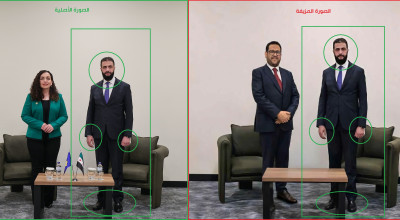 زائف: هذه الصورة للرئيس السوري الشرع مع عبد الحكيم بلحاج مفبركة
