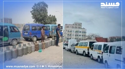 صور لطابور أسطوانات الغاز ومركبات تعمل بالغاز في عدن قديمة