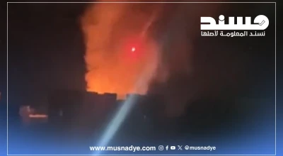 فيديو قديم لقصف مخازن أسلحة قرب قاعدة الديلمي بصنعاء 2021 وليس حديث