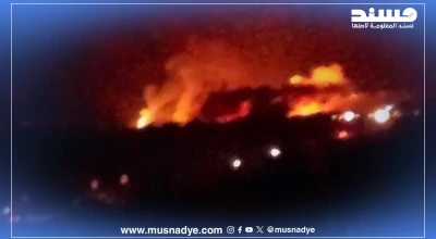 الصورة المنتشرة لقصف ليلي في البيضاء قديمة