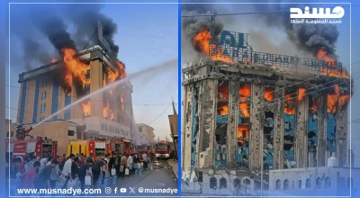 الصور المتداولة لاحتراق مبنى قناة سبأ في مأرب مُولَّدة بالذكاء الاصطناعي ولا صحة لتعرضها للحريق