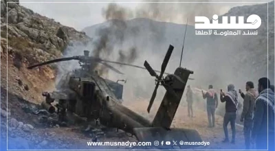 صورة مولدة بالذكاء الاصطناعي وليست لمروحية أسقطها الحرس الثوري أو حزب الله جنوب لبنان