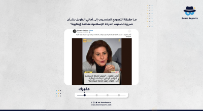 ما حقيقة التصريح المنسوب إلى أماني الطويل بشأن ضرورة تصنيف الحركة الإسلامية منظمة إرهابية؟