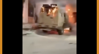 فيديو  إحراق الأطقم والمدرعات من ليبيا وليس من حضرموت