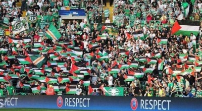 حقيقة رفع جماهير منتخب اسكتلندا لعلم فلسطين أثناء مباراتهم مع إسرائيل