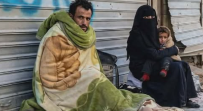 حقيقة الصورة المتداولة لأسرة في شارع خولان بصنعاء