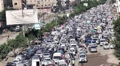 لا صحة للصورة المتداولة لازدحام المدخل الشرقي لمدينة تعز