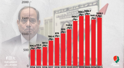 انفرجراف | آثر التوسع في الاقتراض.. نصيب المواطن من الدين الخارجي يرتفع 185.5% خلال عهد السيسي