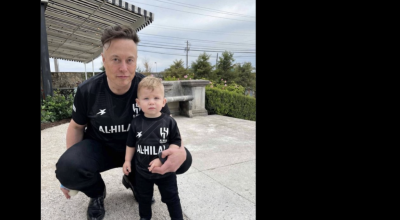 صورة إيلون ماسك وابنه بقميص نادي الهلال السعودي غير حقيقية