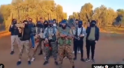 انتشار فيديو مع الادعاء بأنه يوثق خطاباً تحذيرياَ من مسلحين في درعا إلى الاحتلال الإسرائيلي عقب الانتخابات الإسرائيلية