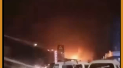 مقطع قديم لإنفجار محطة غاز بعدن وليس لغارات سعودية حديثة