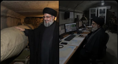 صورتان مُولّدتان بالذكاء الاصطناعي لحسن نصر الله