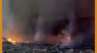 الفيديو لإنفجار قديم في ميناء جبل علي  وليس من مطار أبها