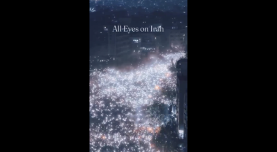 مقطع فيديو الهواتف المضاءة على إيران مولَّد بالذكاء الاصطناعي