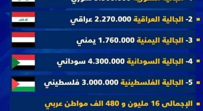 حقيقة وصول عدد العرب المقيمين في مصر إلى 16.5 مليون شخص