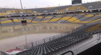 حقيقة صور غرق ستاد برج العرب قبل ماتش الأهلي والزمالك