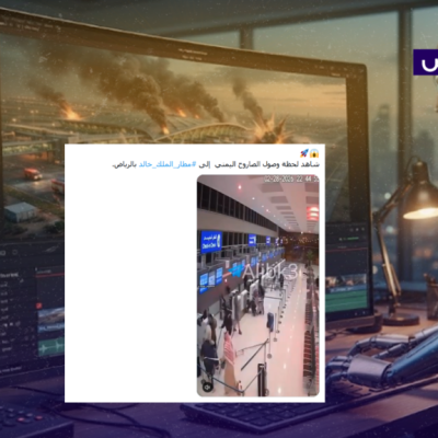 فيديو استهداف مطار الملك خالد في الرياض مولد بالذكاء الاصطناعي