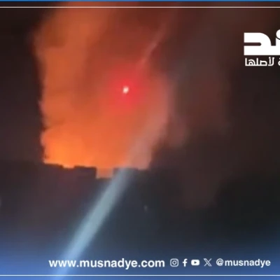 فيديو قديم لقصف مخازن أسلحة قرب قاعدة الديلمي بصنعاء 2021 وليس حديث