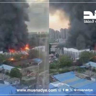 الفيديو لحرائق في مصنع قطع غيار في الصين وليس في دبي نتيجة قصف إيراني