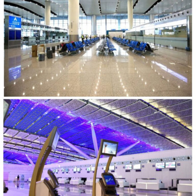 حقيقة الصور المتداولة عن إعادة بناء مطار صنعاء بعد قصف مايو 2025