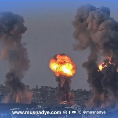 الصورة المتداولة ليست لقصف جوي سعودي على الضالع بل تعود لقصف استهدف غزة 2021