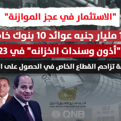 "الاستثمار في عجز الموازنة" | 120 مليار جنيه عوائد 10 بنوك خاصة  من "أذون وسندات الخزانة" في 2023  الحكومة تزاحم القطاع الخاص في الحصول على التمويل