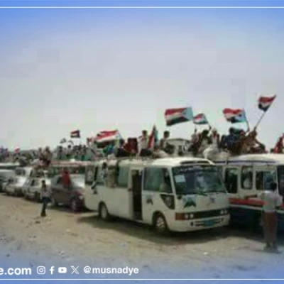 صورة قديمة وليست لحشد الموالين للانتقالي المتجهين إلى عدن اليوم.