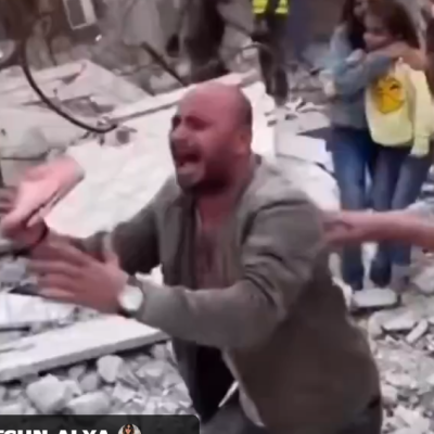فيديو الرجل بين الأنقاض في غزة مولد بالذكاء الاصطناعي