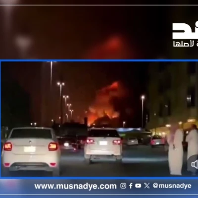 فيديو حريق زُعم أنه يوثق قصفًا صاروخيًا استهدف السعودية اليوم قديم