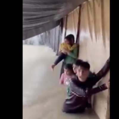 مقاطع مولّدة بالذكاء الاصطناعي لغزة خلال المنخفض الجوي