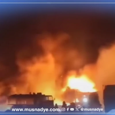 الفيديو يعود لانفجار مصفاة نفط في سوريا، وليس انفجار مخزن أسلحة في حضرموت.