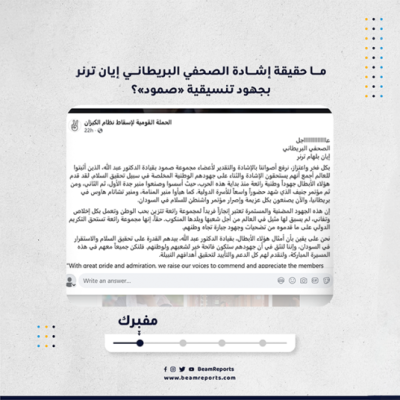 ما حقيقة إشادة الصحفي البريطاني إيان ترنر بجهود تنسيقية «صمود»؟