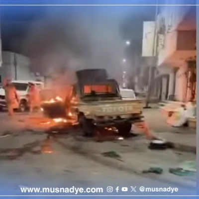 فيديو احتراق مدرعات ليس من حضرموت ويعود لاشتباكات في ليبيا والصوت المرافق مفبرك