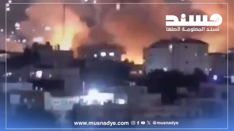 الفيديو لا يعود إلى قصف استهدف مخازن جماعة الحوثي في صنعاء، بل يعود إلى قصف إيراني على تل أبيب