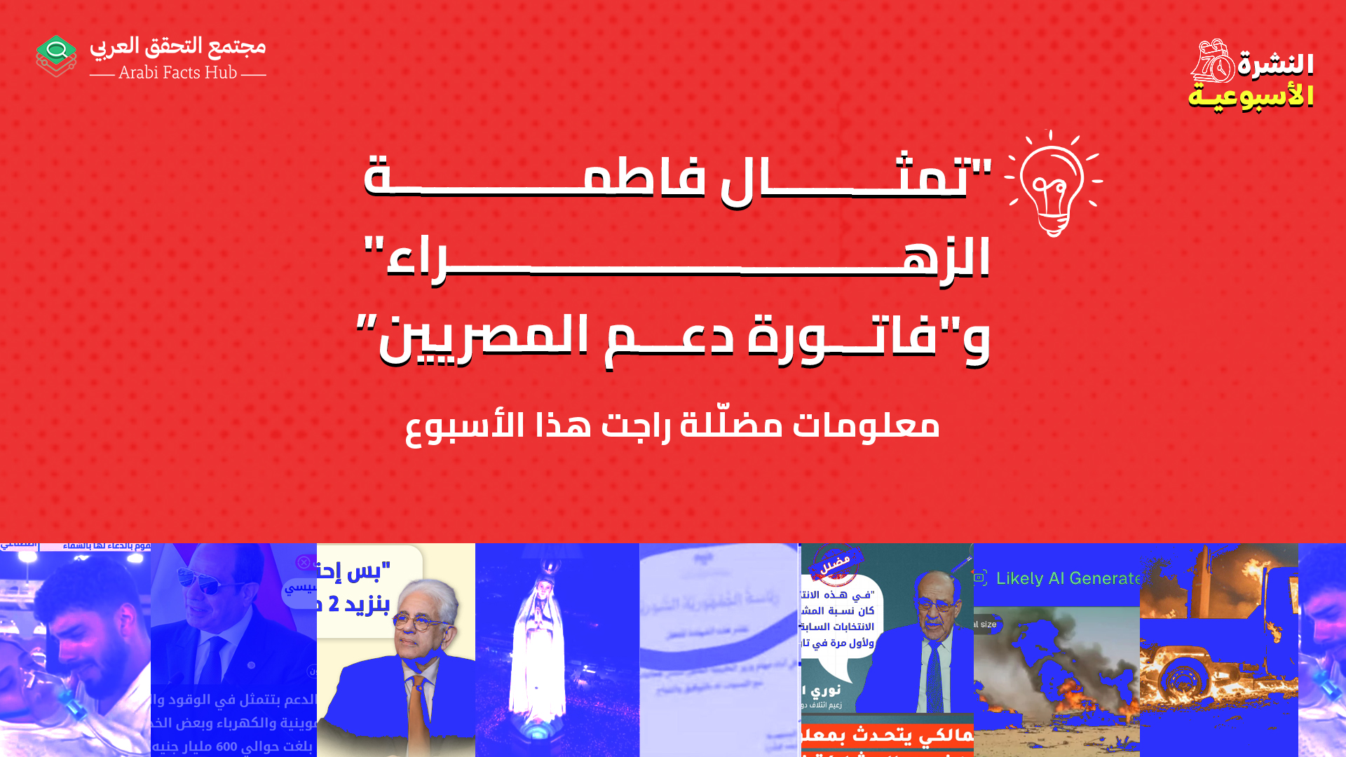 "تمثال فاطمة الزهراء" و"فاتورة دعم المصريين"… معلومات مضلّلة راجت هذا الأسبوع