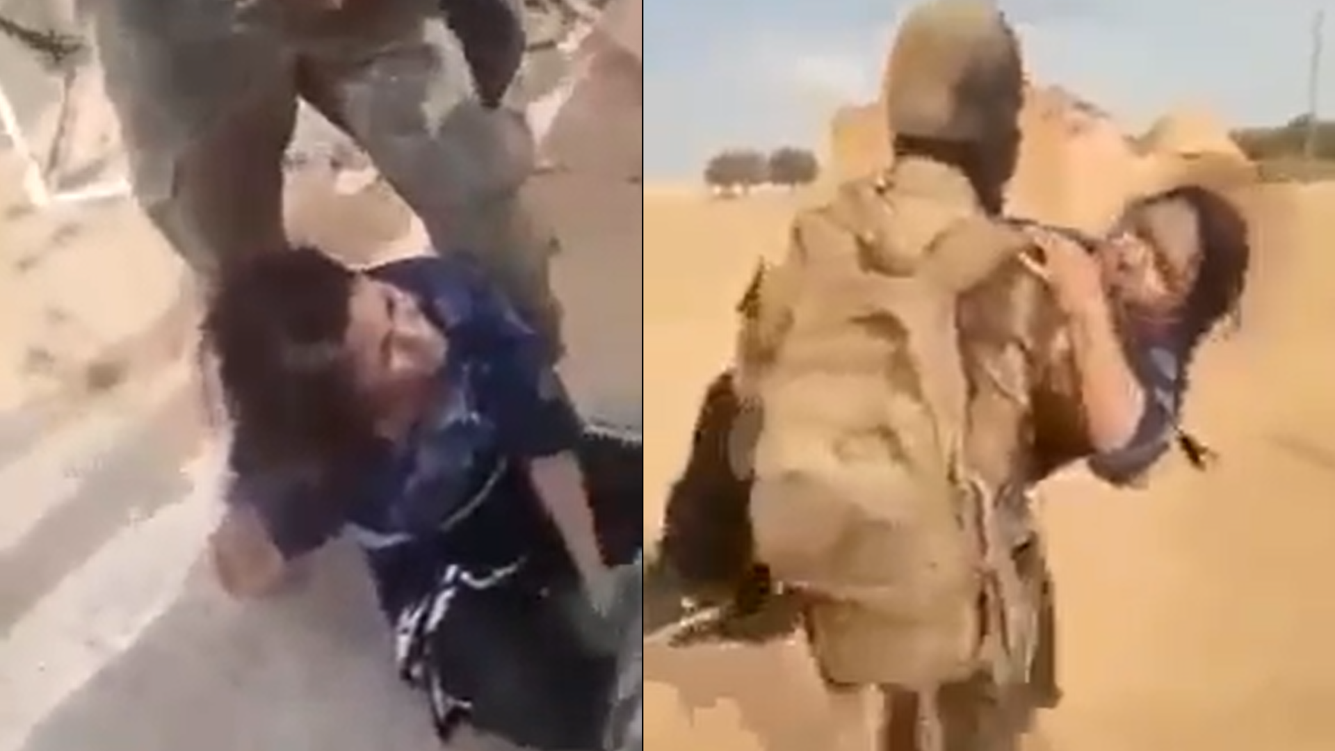 فيديو اعتقال امرأة على يد أحد مقاتلي المعارضة السورية واقتيادها للذبح مضلل