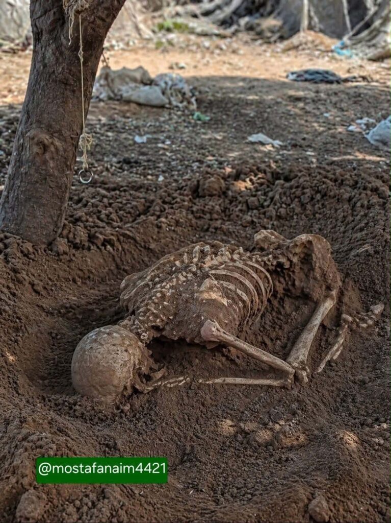 صورة جثة “الشهيد الساجد” في قطاع غزة مولدة ذكاء اصطناعي