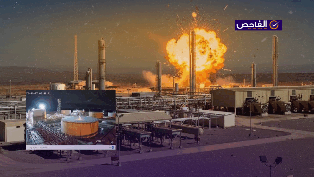 الفيديو لقصف مصفاة نفطية في روسيا وليس استهداف حقل كورمور!