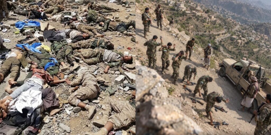 صورتان متداولتان تُستغلان في ادّعاءات حول جثث الحوثيين واستسلام فرقة سورية بتعز.. ما حقيقتهما؟