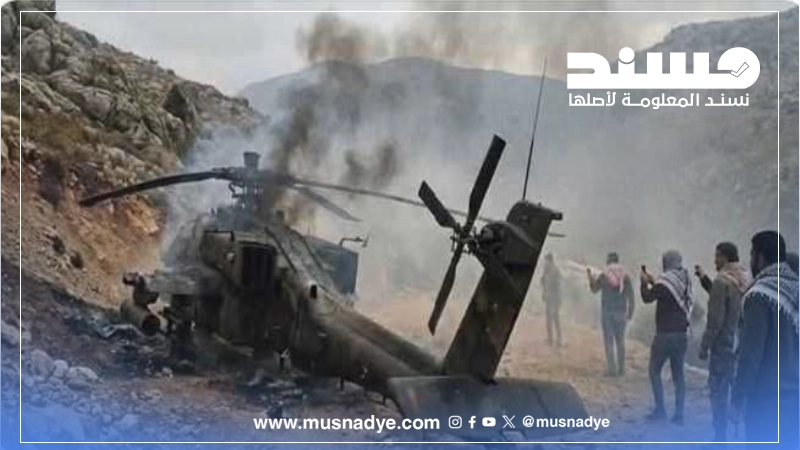 صورة مولدة بالذكاء الاصطناعي وليست لمروحية أسقطها الحرس الثوري أو حزب الله جنوب لبنان