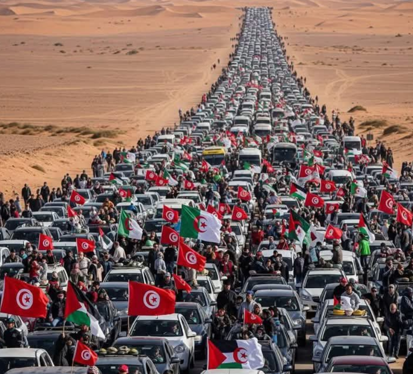 لا صحة للصورة المتداولة لقافلة تونس “قافلة الصمود” المتجهة إلى معبر رفح