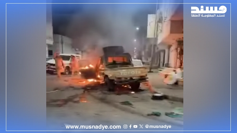 فيديو احتراق مدرعات ليس من حضرموت ويعود لاشتباكات في ليبيا والصوت المرافق مفبرك