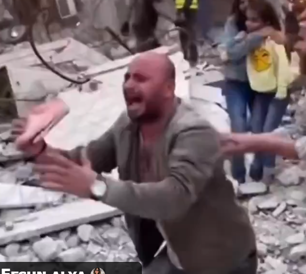 فيديو الرجل بين الأنقاض في غزة مولد بالذكاء الاصطناعي