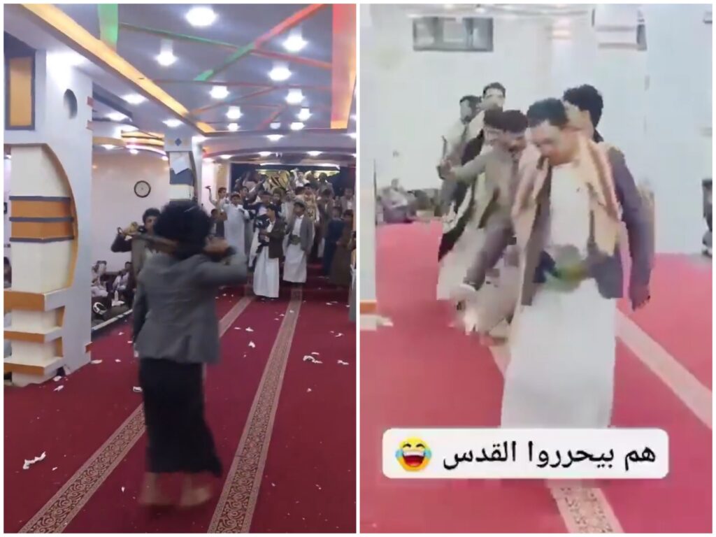 حقيقة الفيديوهات المتداولة حول رقص حوثيين “البَرَع” داخل أحد المساجد