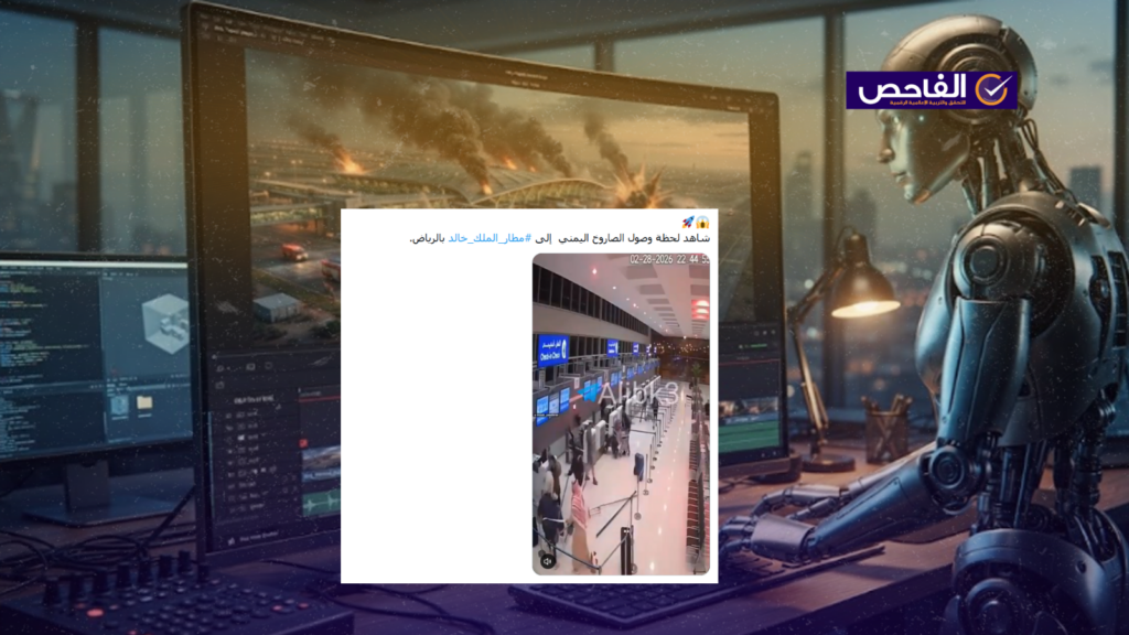 فيديو استهداف مطار الملك خالد في الرياض مولد بالذكاء الاصطناعي
