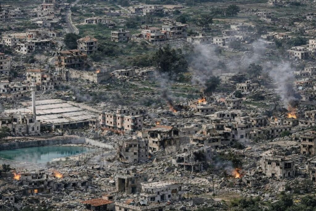 انتشار صورة مولدة بالذكاء الاصطناعي لتدمير قرية بنت جبيل في جنوب لبنان