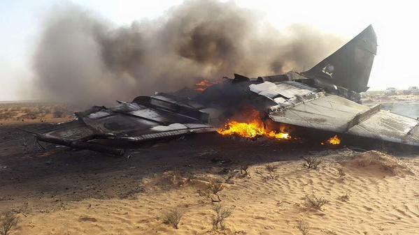 الصورة من ليبيا وليست لإسقاط طائرة سعودية في حضرموت